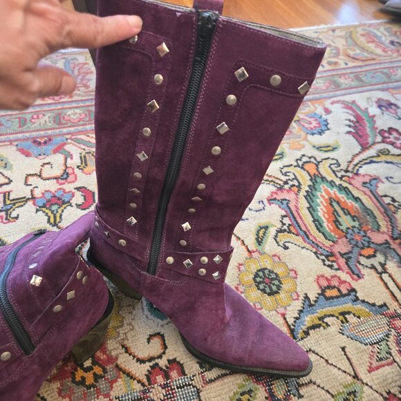 Rare Grape Harley-Davidson Studded Halter Boots (Damaged), Sz 6 - Picture 12 of 12